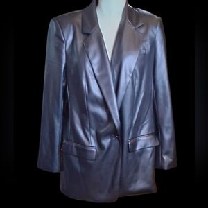 Express Black Faux Leather Blazer Jacket